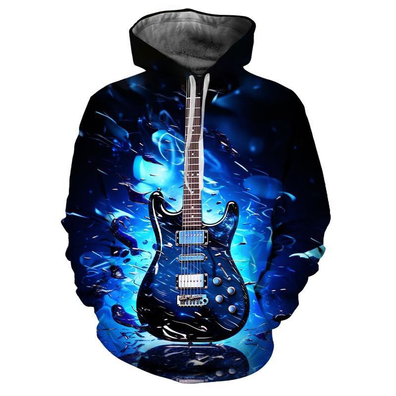 

Ретро синяя бас-гитара 3D-принт толстовка с капюшоном мужская мода повседневные музыкальные инструменты узор пуловеры смешные индивидуальные уличные толстовки 6XL