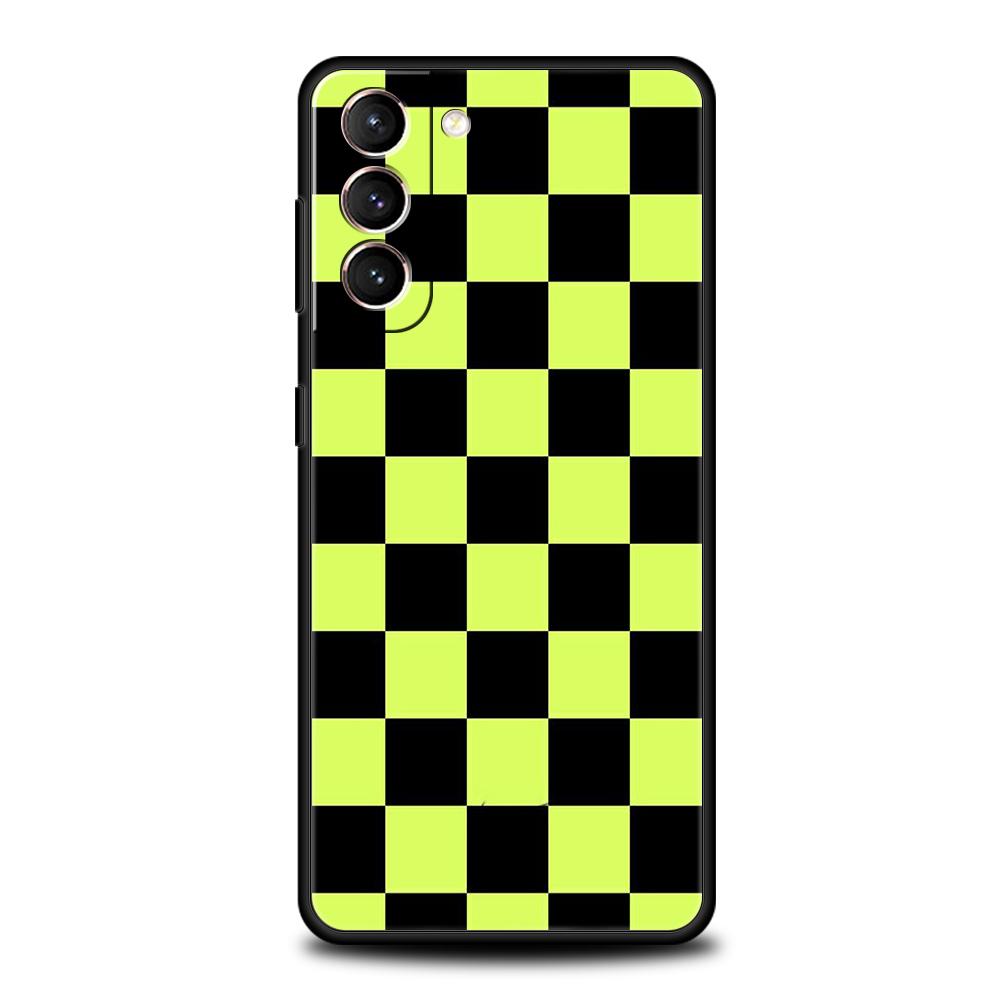 Custodia per telefono a quadri a scacchi per Samsung Galaxy S24 S23 Ultra S22 S21 S20 FE 5G S10 S10E S9 Plus S8 Cover morbida in silicone