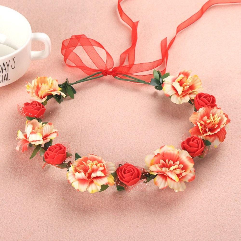 Simulated Flower Floral Garland Handmade Wedding Hair Accessories Flower Crown  Dance Performance