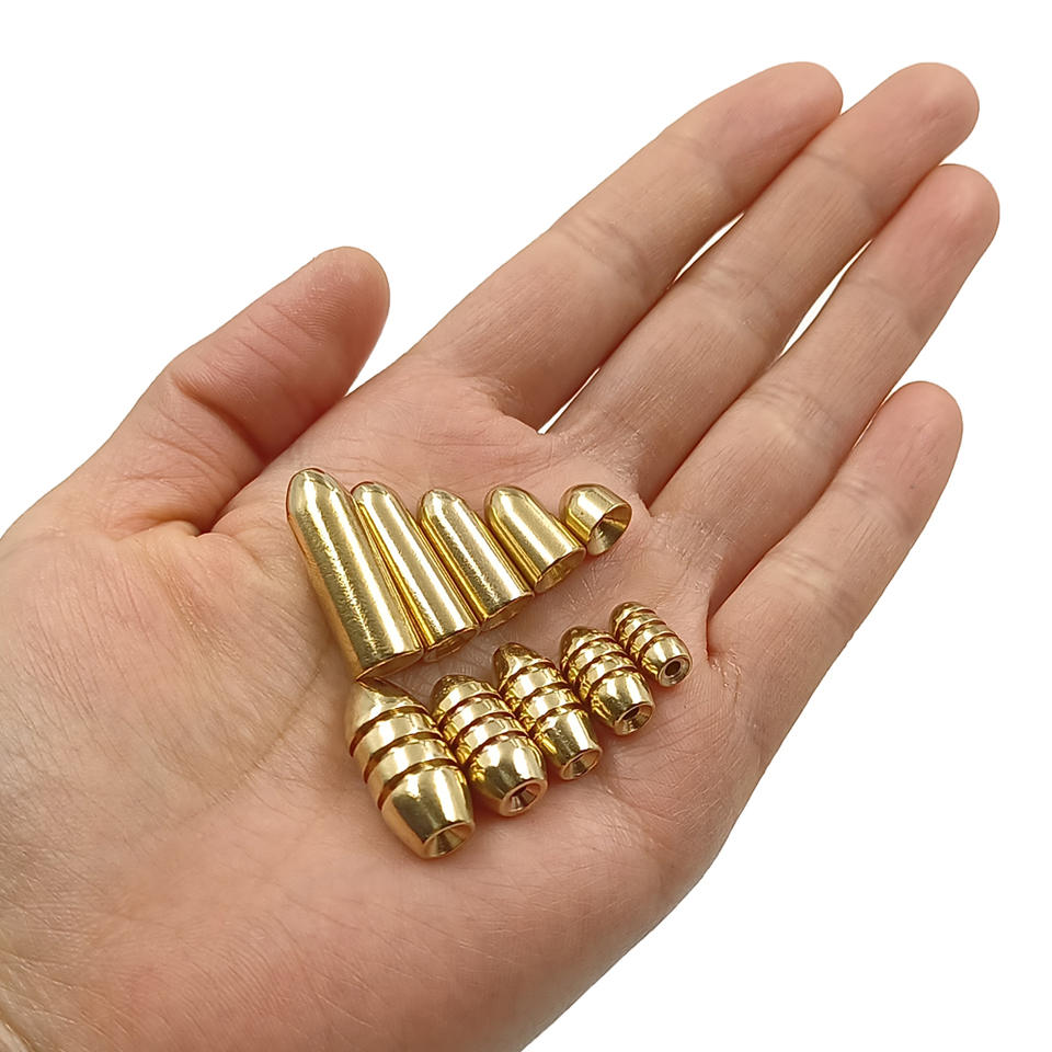 50Pcs/Set Copper Bullet Weights Fishing Sinkers In Plastic Fishing Accessories Tackle Box 1.8g/3.5g/5g/7g/10g Sinker Accessories