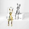 Queen-b Rabbit Figurine, Decorative Ornament, Nordic Style, Modern, Cute, Stylish, Simple, 20cm, Living Room Ornament, Rabbit Display, Ceramic (Gold)