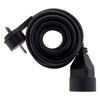 16A 2P+T Extension Cord HO5VV-F 3G1.5mm² Black 3m with Ultra-flat Plug - Zenitech