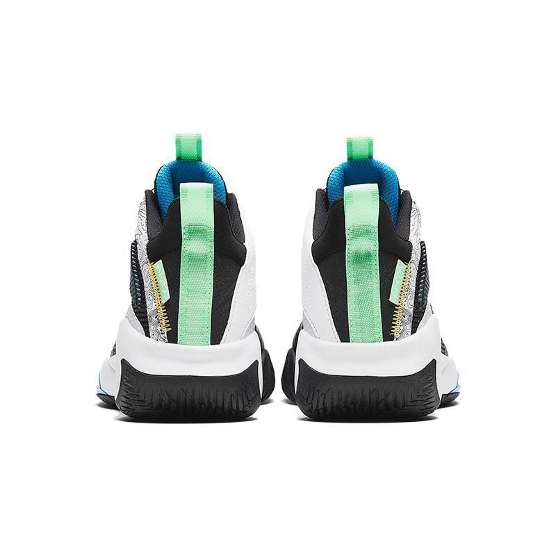 Anta Kids Wind Tunnel 2 Comfortable Wear-Resistant Shock Absorbing Mid-Top Basketball Shoes Kids Basketball Shoes Black White A312341115-3