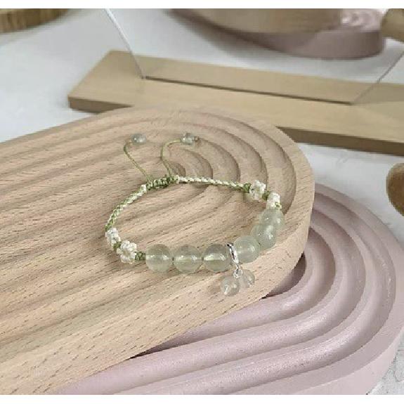 Half-sugar peach natural pink crystal bracelet9Silver Braided Bracelet for Girlfriends Factory-supplied amethyst