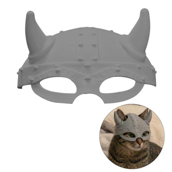 3D-gedruckte Katzenmaske Lustige Wikinger-Katzen-Gesichtsmaske für Maskerade Cosplay Kostüm Halloween Party Zubehör