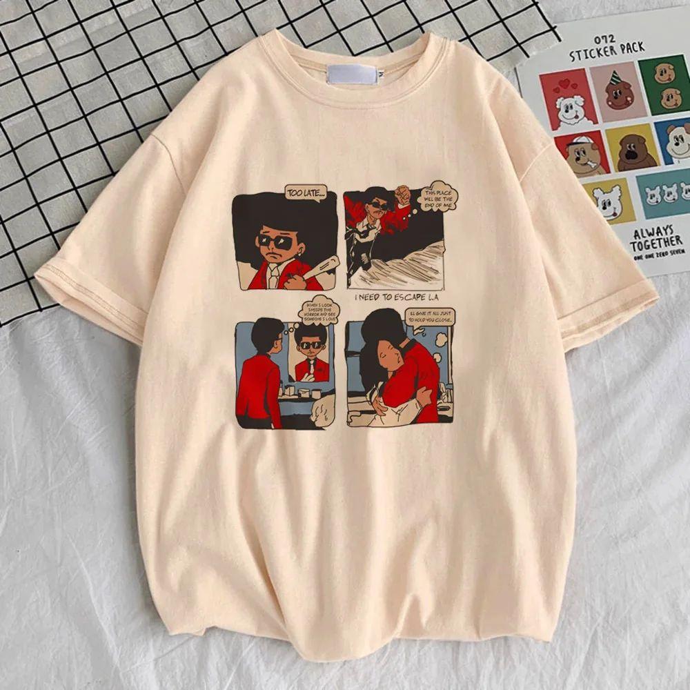 Y2K Vintage Hip Hop Tops Punk Colorful Harajuku T-shirt The Weeknd Cotton T Shirt Men's Women T Shirts Unisex