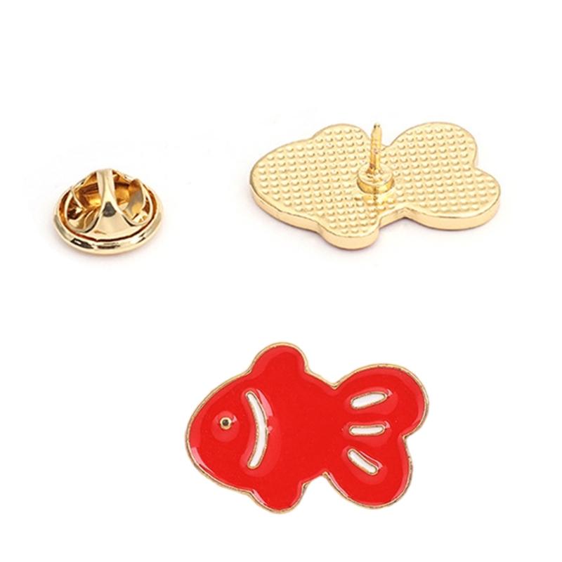Broche Estiloso de Peixe 17mm 25mm Liga de Metal Banhada a Prata Dourada Broche Artesanal para Uso Diário Presente para Mulheres Homens