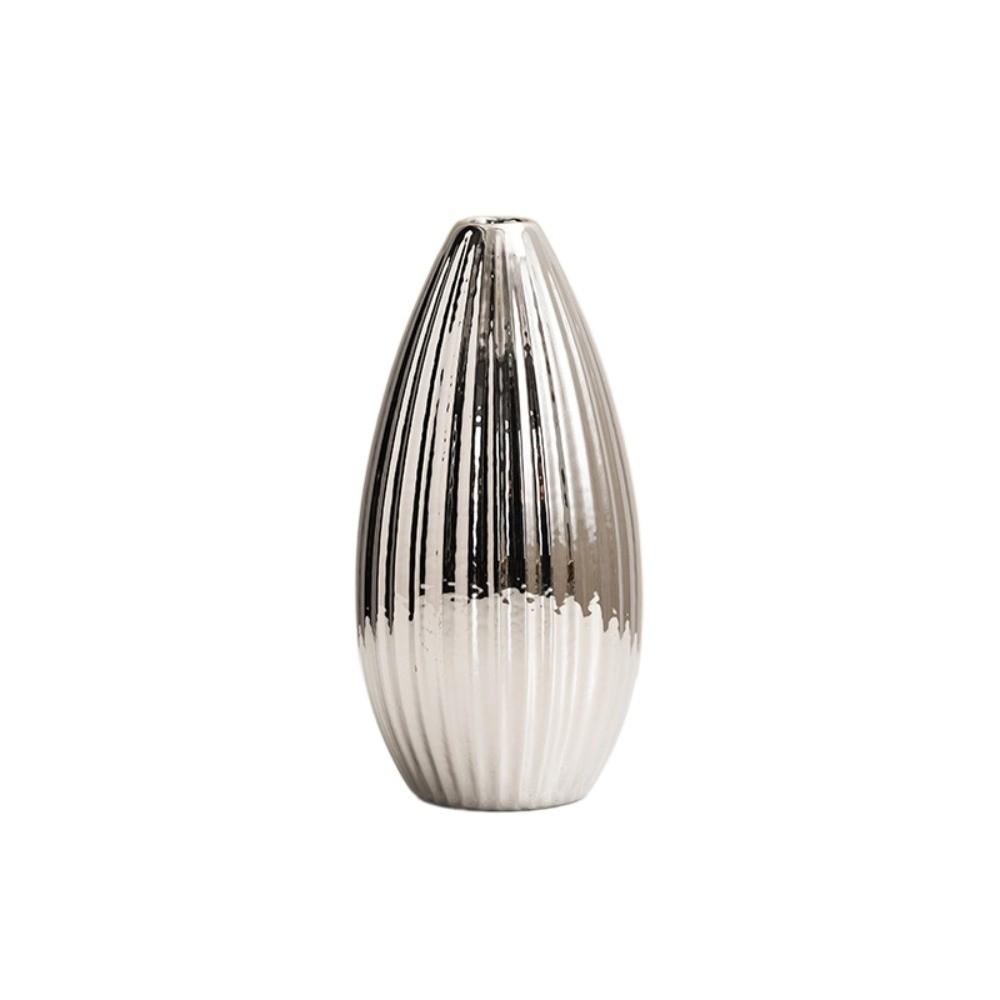 Decorative Flowerpot Floral Arrangement Tabletop Decor Ceramic Electroplated Vase  Living Room