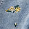 DIMANAF 2026 Summer New Plus Size Women Embroidered Floral Denim Shorts Casual Elastic Waist Short Pants Jeans