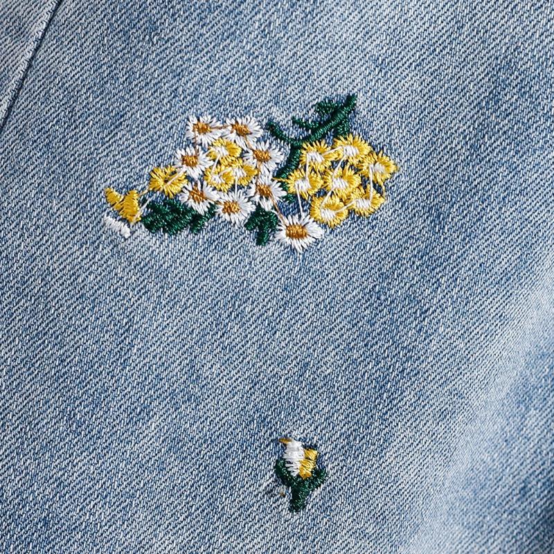 DIMANAF 2026 Summer New Plus Size Women Embroidered Floral Denim Shorts Casual Elastic Waist Short Pants Jeans