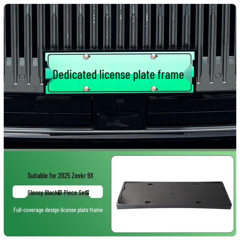 License Frame for 2025 Zeekr 9X: Full-Edge, New Energy, Green Plate Regulation Compliant