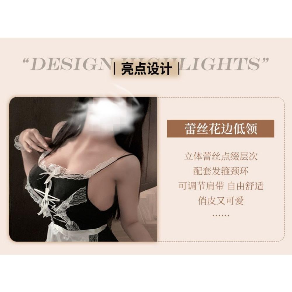 Night Crisp Lingerie Dienstmädchen Dienstmädchen Outfit Sexy Nachthemd Sex Spaß Reine Lust Verführung Leidenschaft Uniform Reiner Lust Anzug