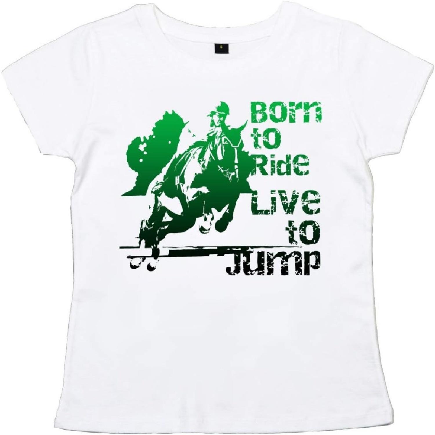 

Dirty Fingers, Born to Ride, Live to Jump, Womens Girls Horse T-Shirt XXXXXL білий