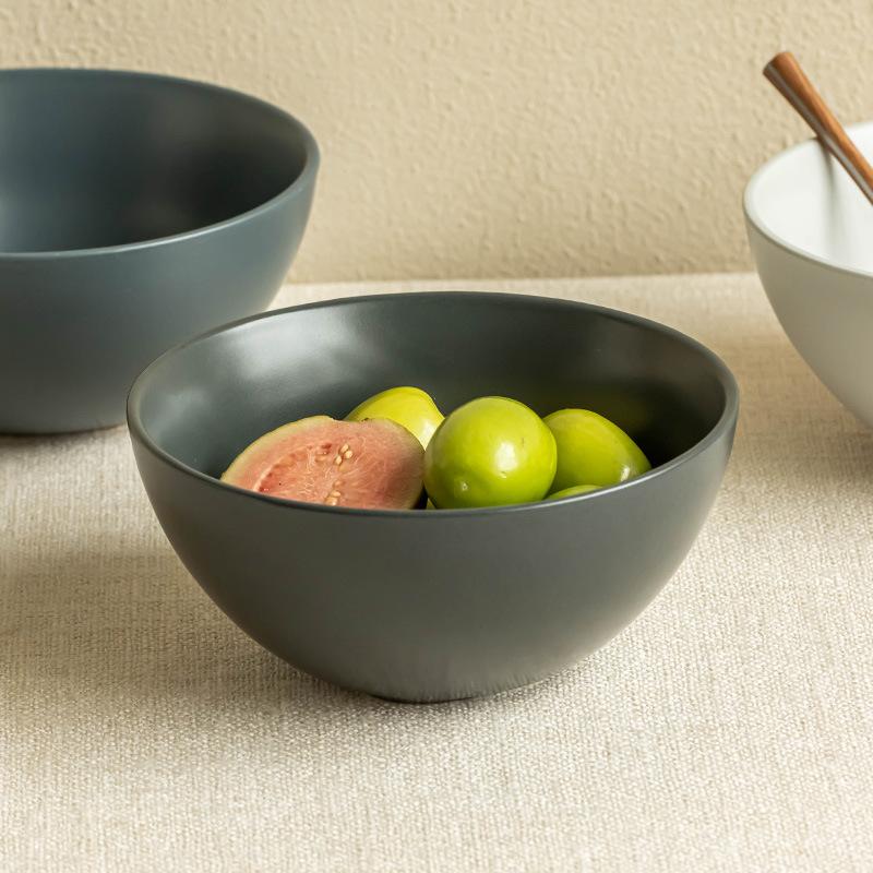 Chinesisches mattes Keramikgeschirr Reisschale Wortreiche Pulverschale Haushalt Große Reisschale Obstsalatschale Keramikschale Charge