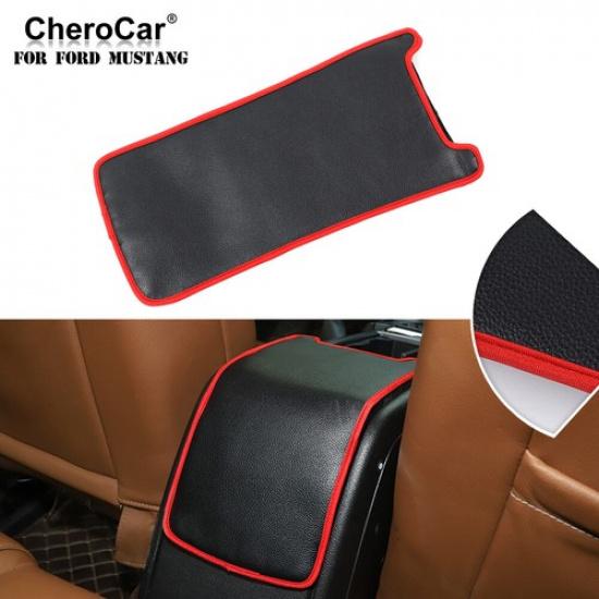 Leather Center Console Armrest Cover Trim Pad Protector for Ford Mustang 2009-13