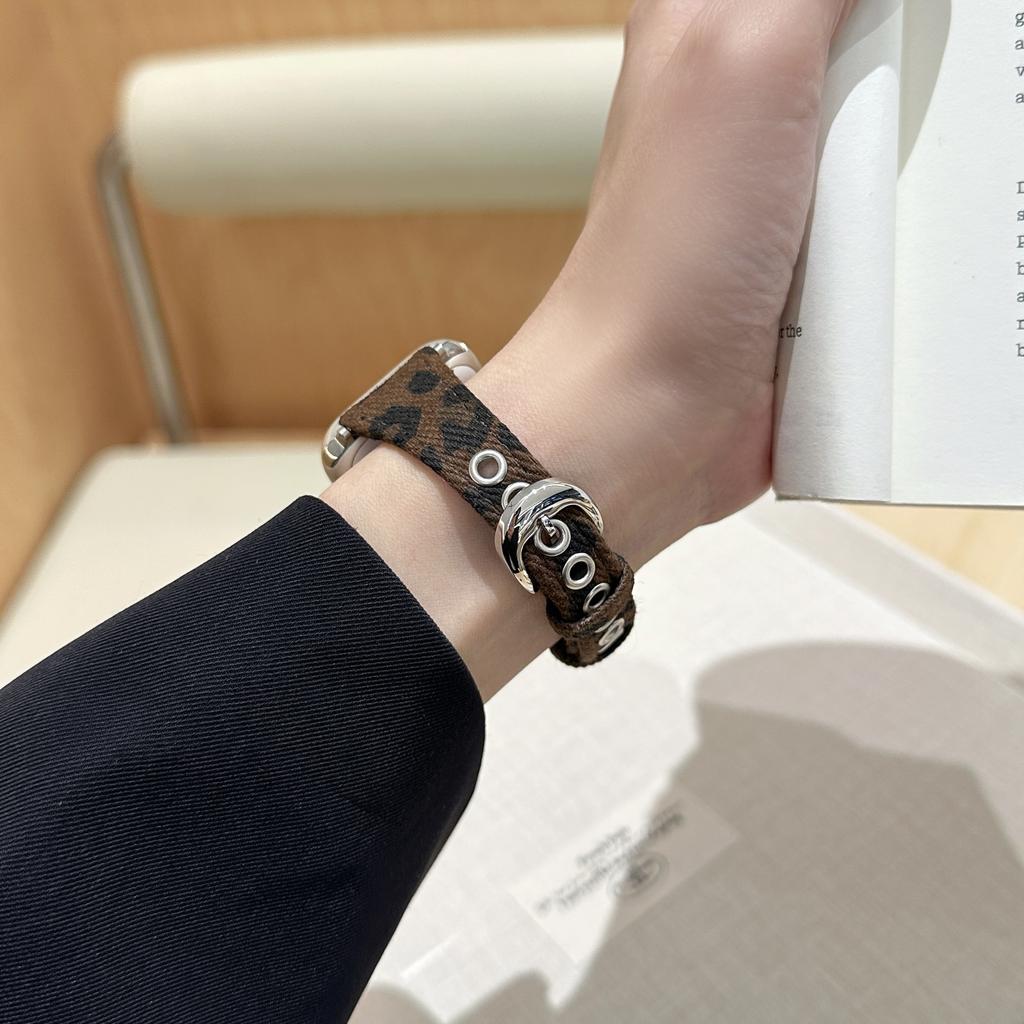 Luxuriöses Armband mit Leopardenmuster für Apple Watch Armband 46mm 41 38 40 44 42 45 49 mm Damenarmbänder iWatch Serie 11 10 9 8 7 6 5 SE Ultra 2/3