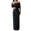 European & American Off-Shoulder Luxury Studded Bandage Evening Dress