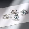 New 925 Sterling Silver Earrings Inlaid Zircon Crystal Ear Buckles For Girls Glamour Jewelry Gifts