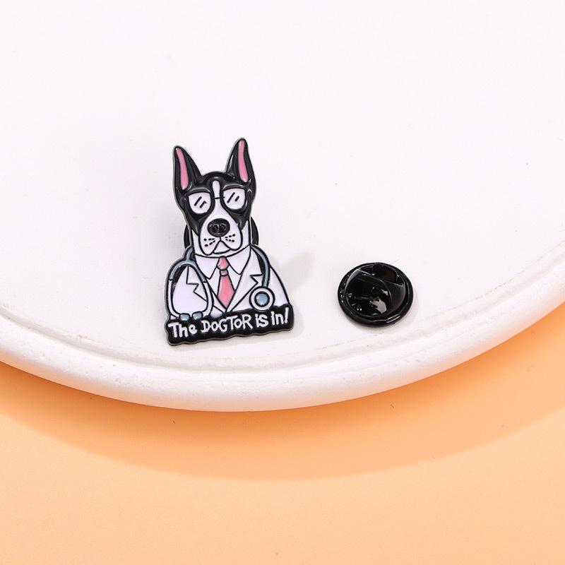 Cartoon cat series brooch personality cute puppy doctor cat nurse medical supplies metal badge