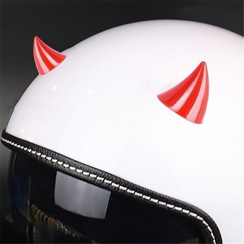 2PCS Devil Horns Cute Horn Helmet Decoration Wing Stickers