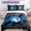 Set Biancheria da Letto Stampato 3 Pezzi Atalanta FC Traspirante Copripiumino con Federe Biancheria da Letto Decorativa per Camera da Letto Casa