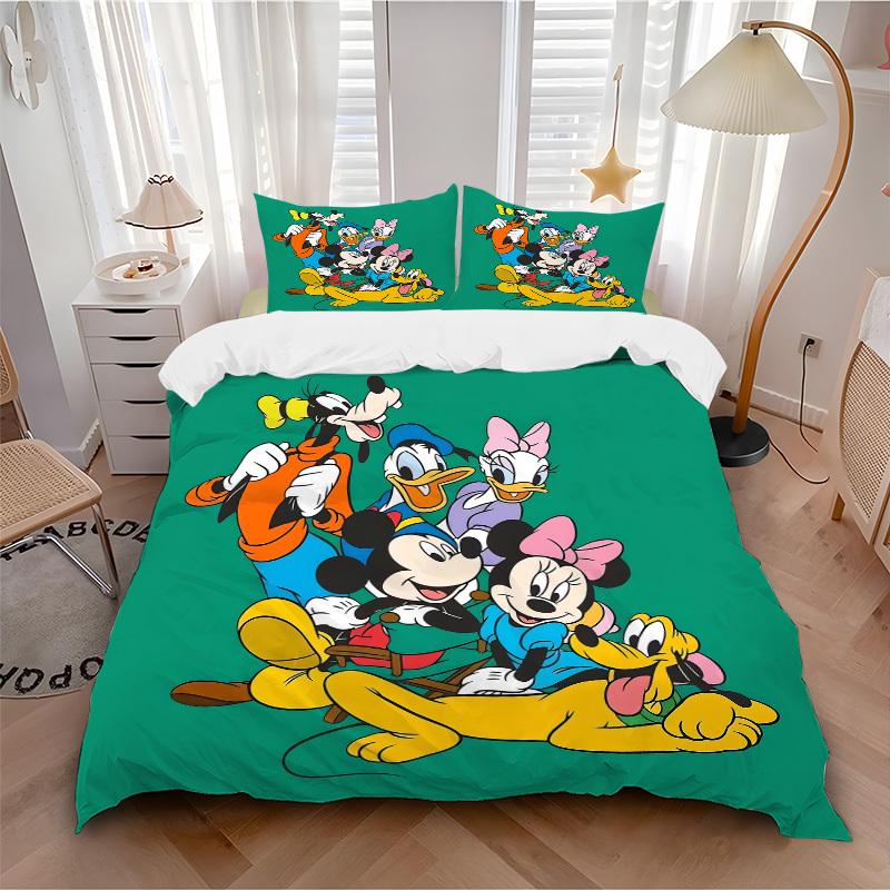 

3pcs set Mickey Mouse Pluto1pc of quilt cover+2pcs of pillowcase, no core, print bedding, All Seasons Bedroom Setting024 135x200cm