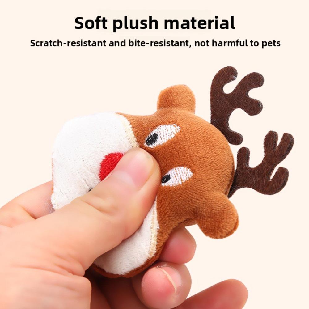 Cat Toys Christmas Elk Gingerbread Man Santa Claus Plush Cat Dogs Toys Interactive Play Cat Toys Self Hi Christmas Pet Supplies