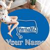 Hertha BSC Custom Name Round Area Rug,Carpet Rug for Living Room Bedroom Sofa Playroom Decor,Non-slip Floor Mat