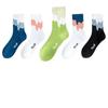 Trendy Mid-Calf Pure Cotton Sports Socks - Anti-Odor, High Waist, Perfect for Spring and Autumn, Ideal Match for White Shoes