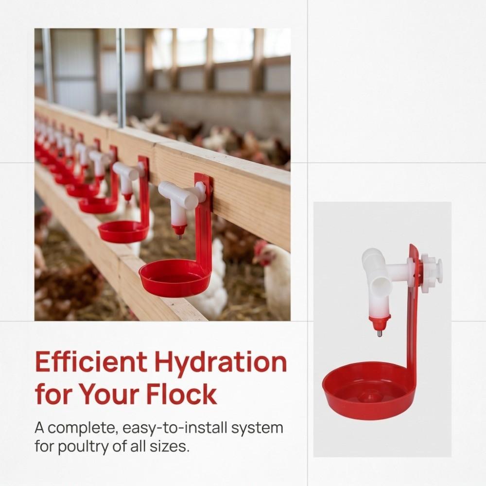 10 Sets High Quality Plastic Automatic Poultry Drinker Durable Chicken Water Feeder Bird
