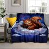 Squirrel Dreams Under Moonlight Blanket Flannel Blanket for Bed, Sofa, Camping, Hiking, Picnic Essentials, Gift for Family Fan Gifts