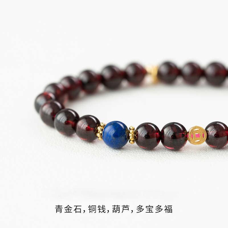 Authentic Garnet Bracelet, Burgundy Chalcedony Bracelet, Lapis Lazuli Single-loop Design Available