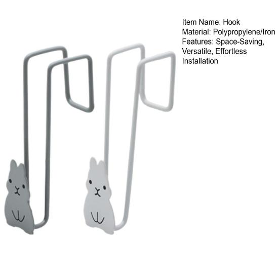 Yousheng Över Dörren Järnkrokar Rustik Kanin Skåpdörrkrok för Kök Badrum Ingen Borrinstallation Multifunktionella Hängkrokar