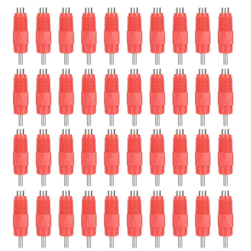 40pcs Plastic Poultry Waterer Red Drinking Nipple Easy Installation Farming Accessories Large Scale