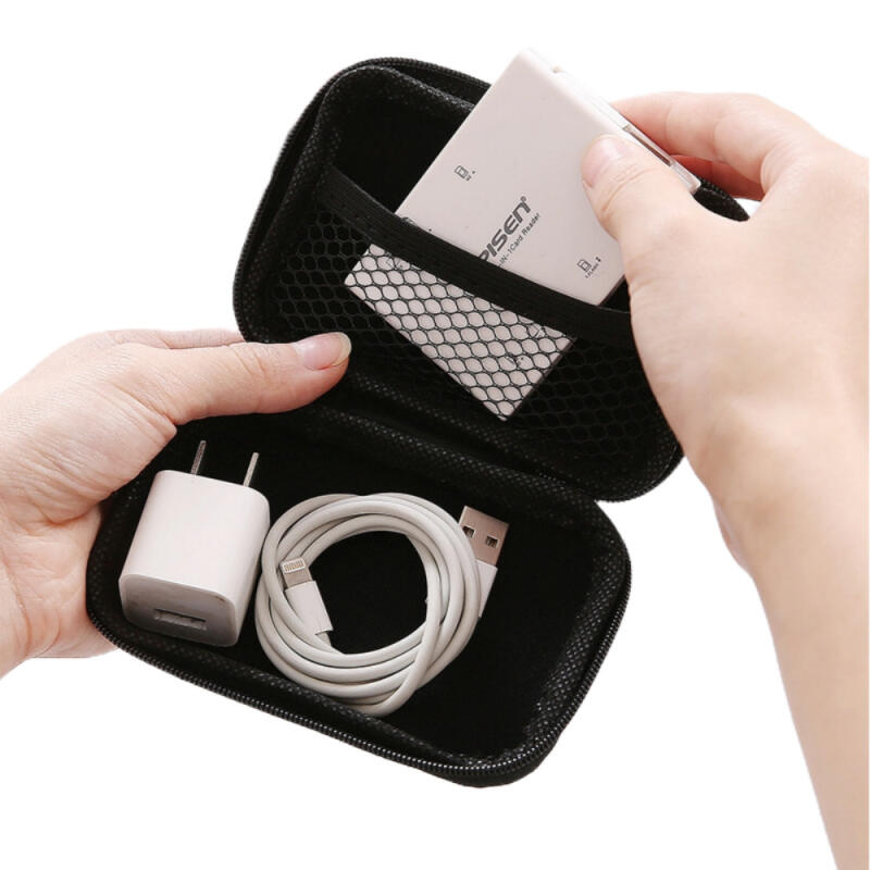 Square Hard Multipurpose Portable Pouch Cable Earphone