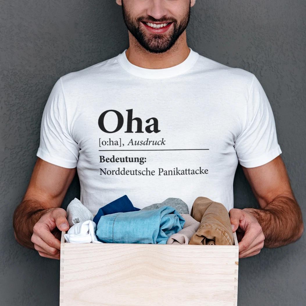 Men s and Women s T-shirts Oha North German Panikattacke Moin North Sea Patter Fun Funny Comedy XL