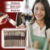 22-piece Nylon Bristle Paint Brush Set For Oil And Watercolor Painting, Brushes With A Fabric Case.