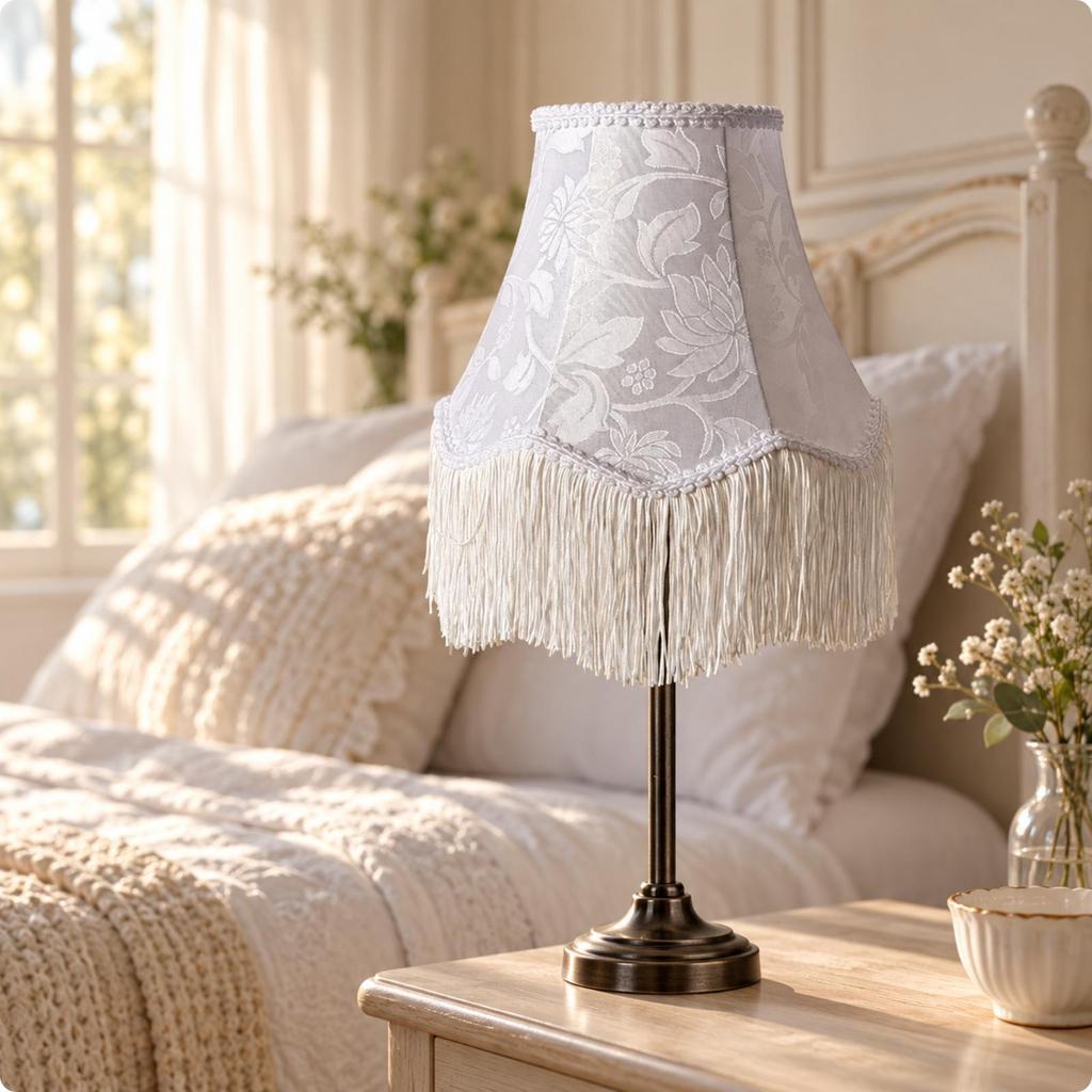 Blumen-Textil-Lampenschirm Elegant Verjüngt Mehrstufig Vintage-Inspiriert