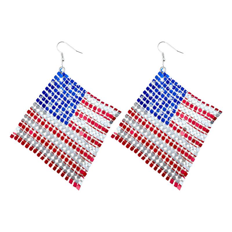 American Independence Day Earrings USA Winged Butterfly Diamond-encrusted Boots Oil-drip Pendant Earrings