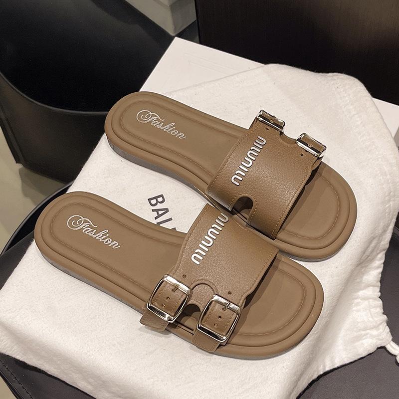 

Летние новые плетеные сандалии на плоской подошве, женские сандалии для улицы, праздничные пляжные сандалии, сандалии с открытым носком на одном ремешке 40-41 (one size smaller)