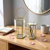 Nordischer Metall- und Glas-Aufbewahrungseimer für Kosmetika, Parfüm, Schmuck und Bürodekoration