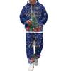 Men's Casual Sweatshirt Set with Pattern for Fall and Winter
