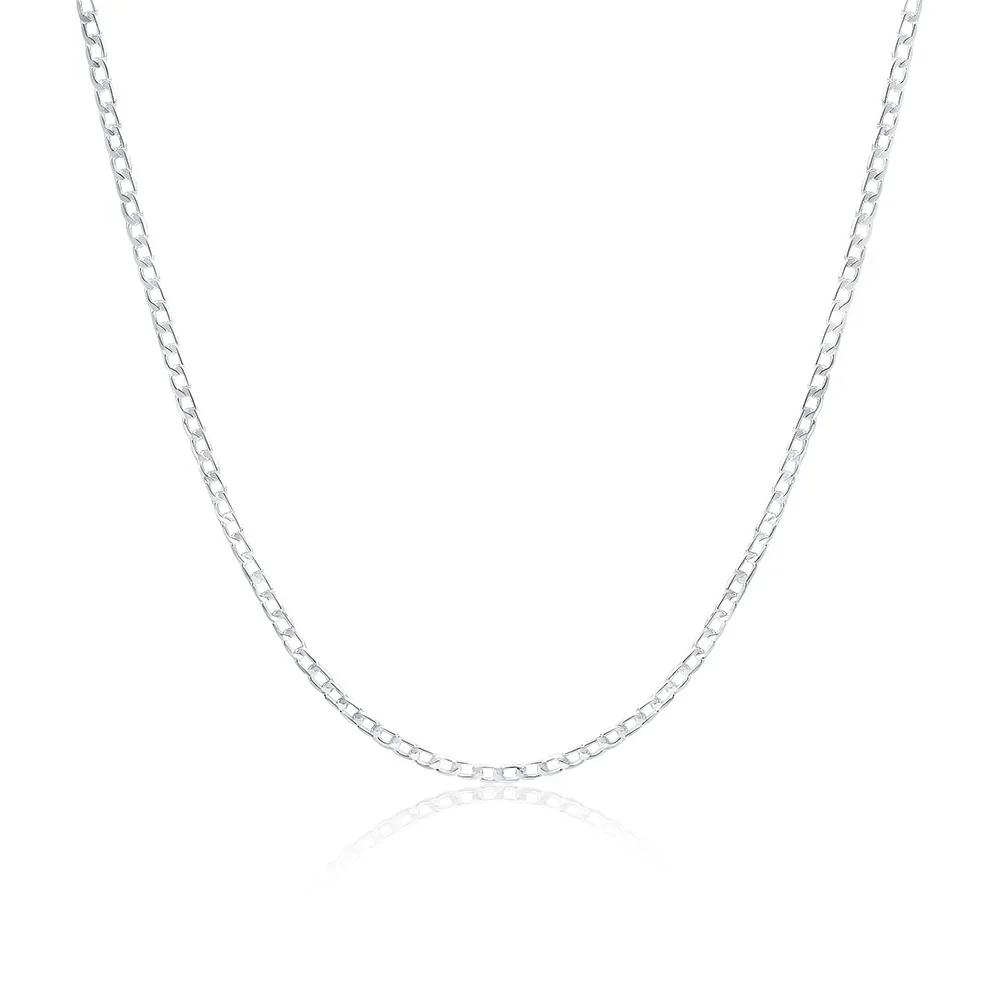 Men's 925 Sterling Silver Necklace 2/4/6/8/10/12MM 40-75cm Chain Lobster Clasp Man And Women Engagement Jewelry