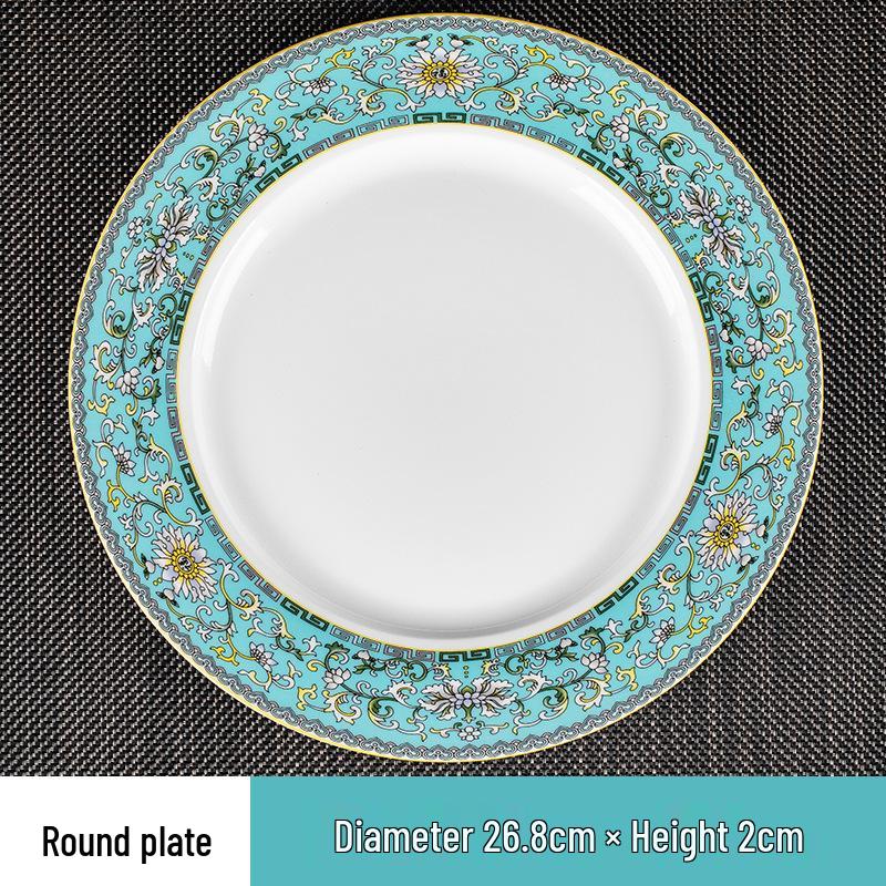 Set di stoviglie smaltate in stile cinese: Set di 4 ciotole, piatti e stoviglie in ceramica per uso in ristoranti e hotel