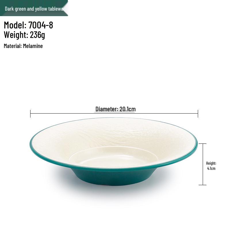 Melamine Straw Hat High-Footed Deep Plate for Pasta, Cold Dishes, and Mixed Noodles - Restaurant Tableware