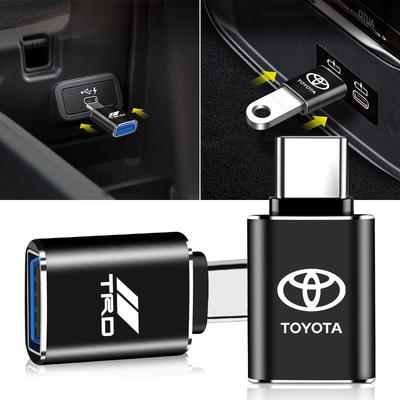 Car Usb Type C Cable Converter Charging Adapter Car Accessories for Toyota TRD GR Chr Corolla Yaris Rav4 E150 E120 Land Cruiser 200