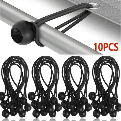 10pcs Ball Bungee Cords Elastic Rope Canopy Tarp Tie Fixed Shelter Cargo Camping Tent Poles Outdoor Accessories