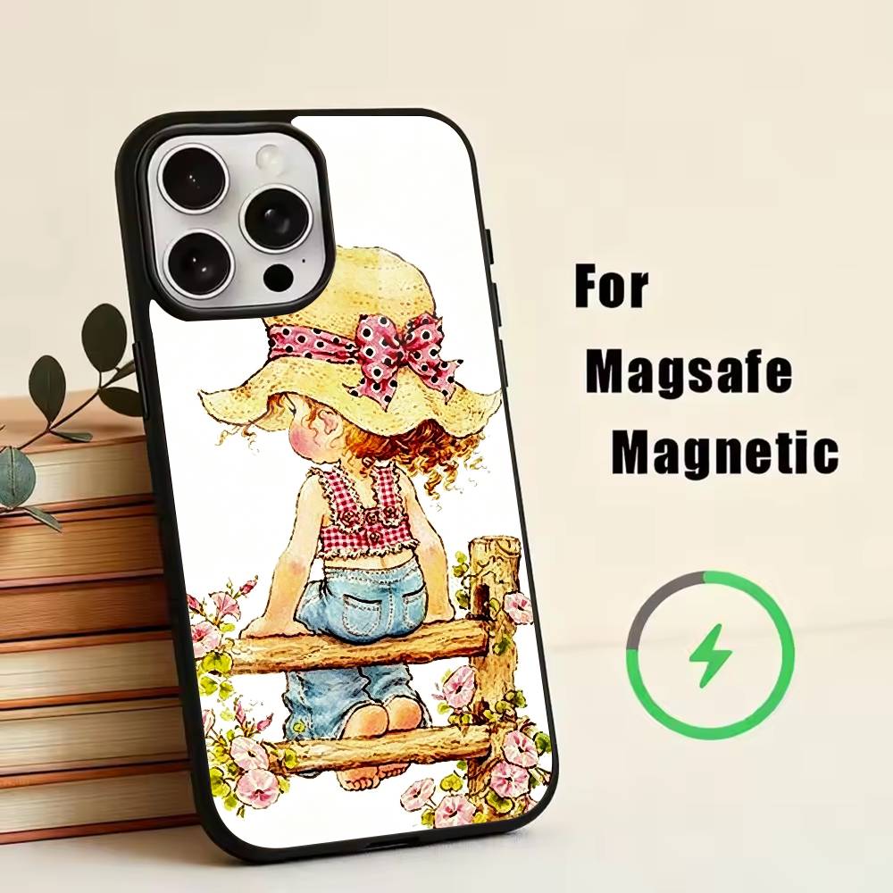 

Sarah K-Kay Little Gir Phone Case For Magsafe Wireless Charging For iPhone17,16,15,14,13,12,11 Plus,Pro Magnetic iPhone13