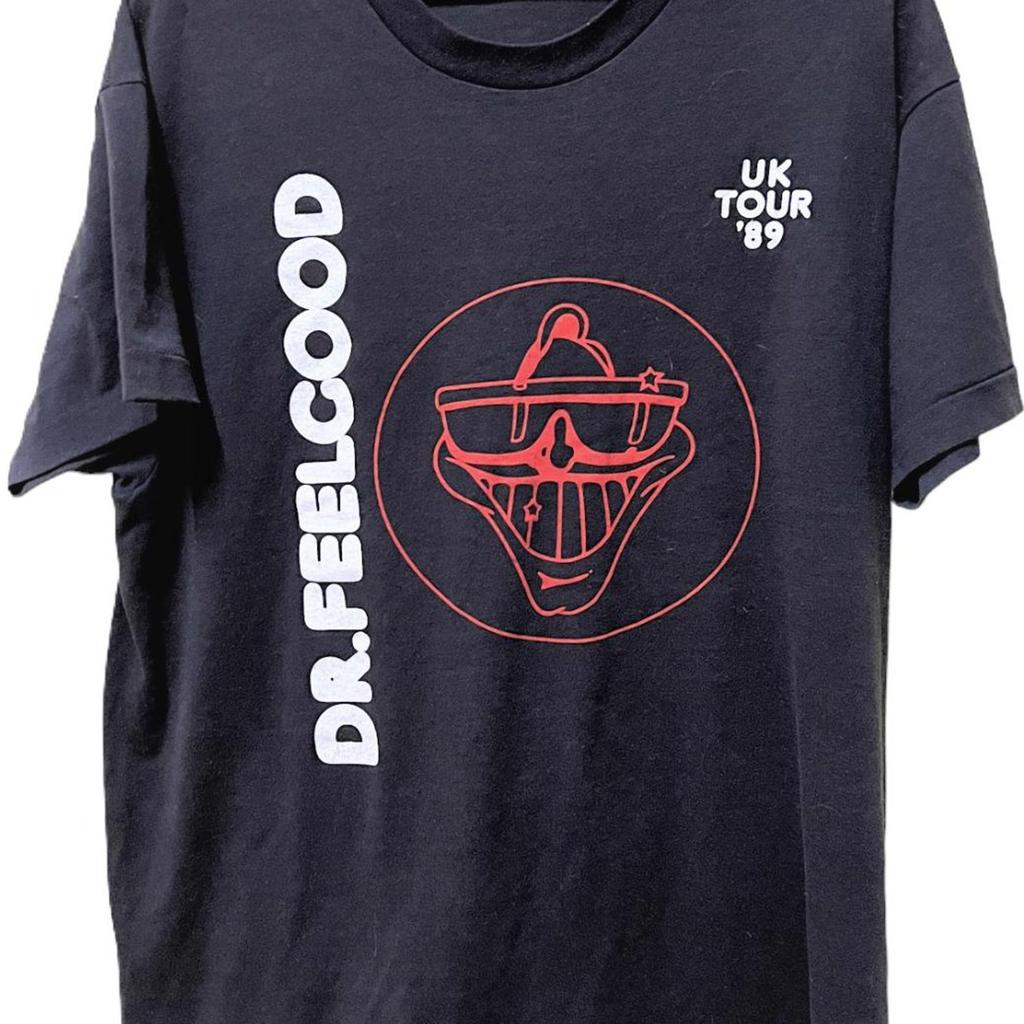 Vintage 80s 1989 DR. FEELGOOD pub rock proto punk Tour Concert t shirt size L