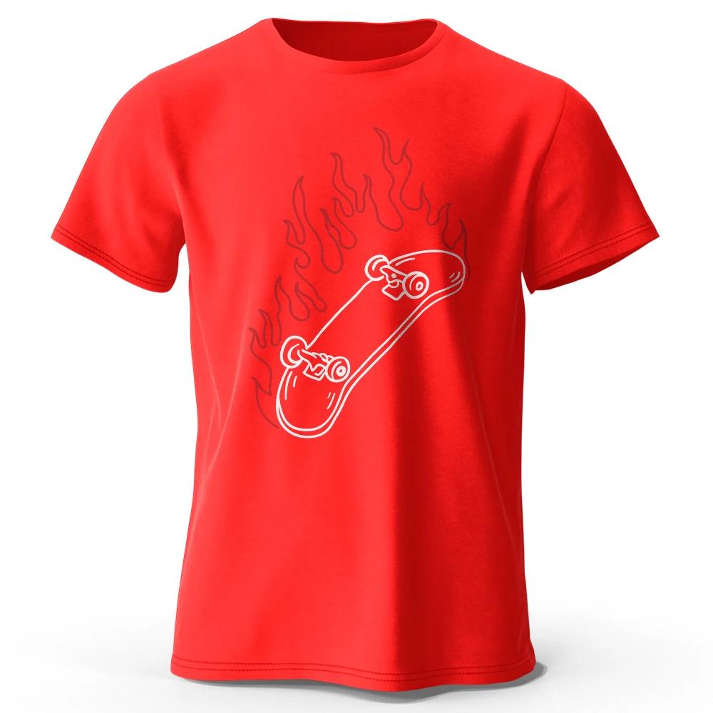 Skateboard Lovers Summer Unisexs Graphic TShirt in 100 Cotton Oversized HIP HOP Style Tops Tees for Streetwear